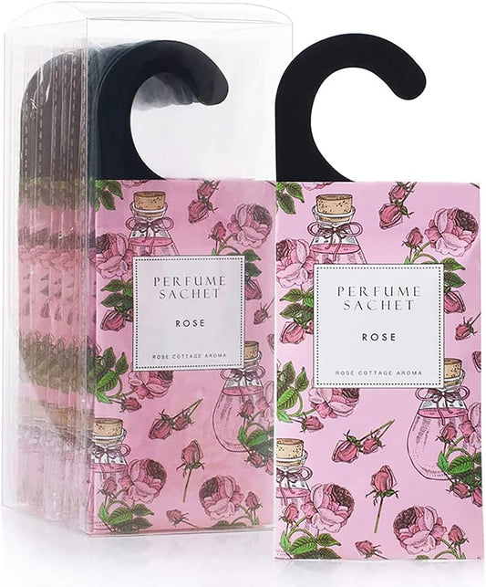 Rose Hanging Closet Deodorizer/Air Freshener (12pk/Long Lasting Scented Sachets)