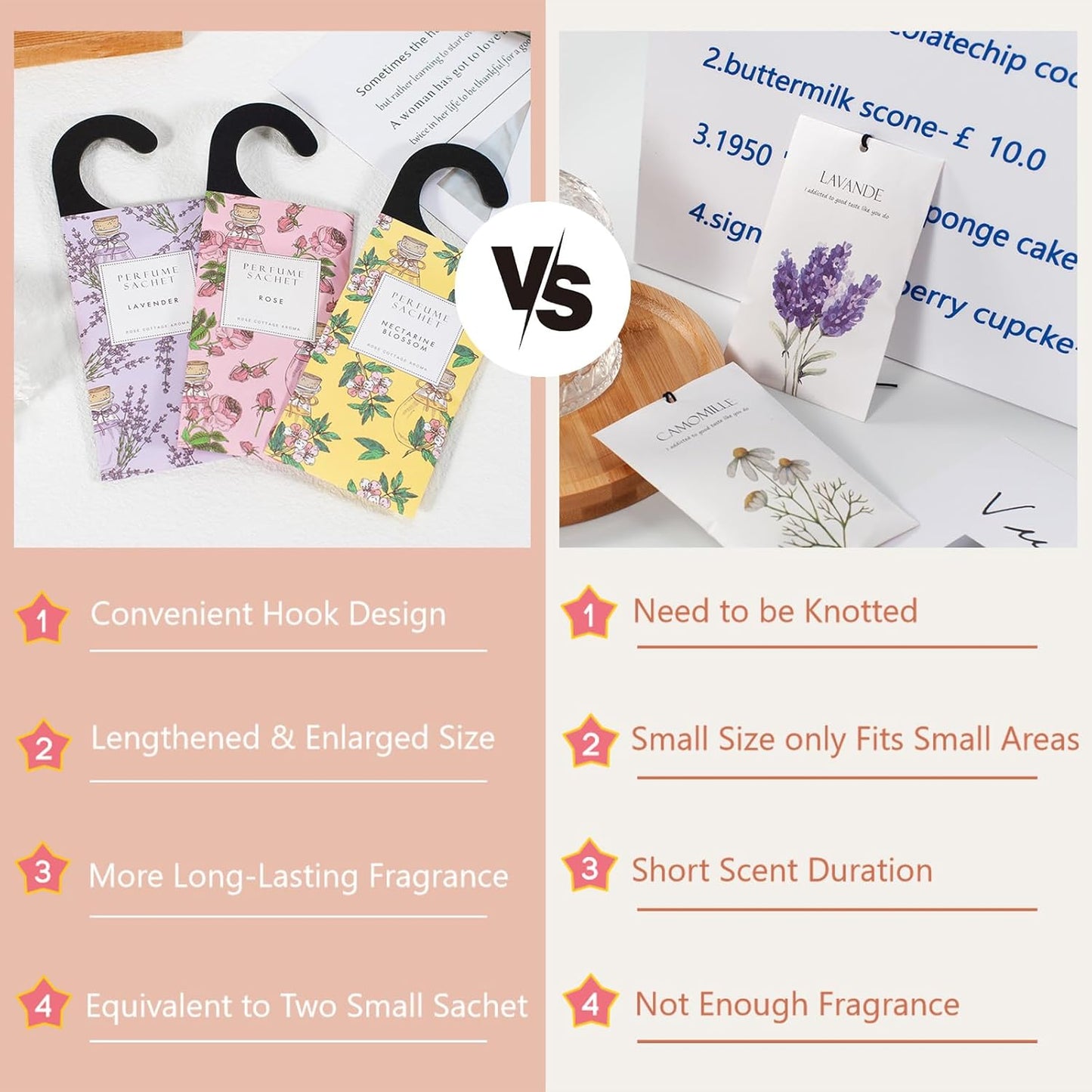 Rose Hanging Closet Deodorizer/Air Freshener (12pk/Long Lasting Scented Sachets)