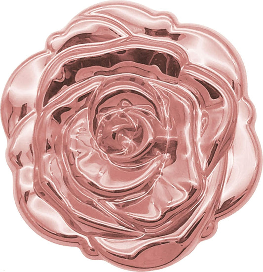 Folding Compact Mirror Rose Case Design Make-Up Travel 2 Sided Mirror 1X & 2X Magnifying (Rose Gold)