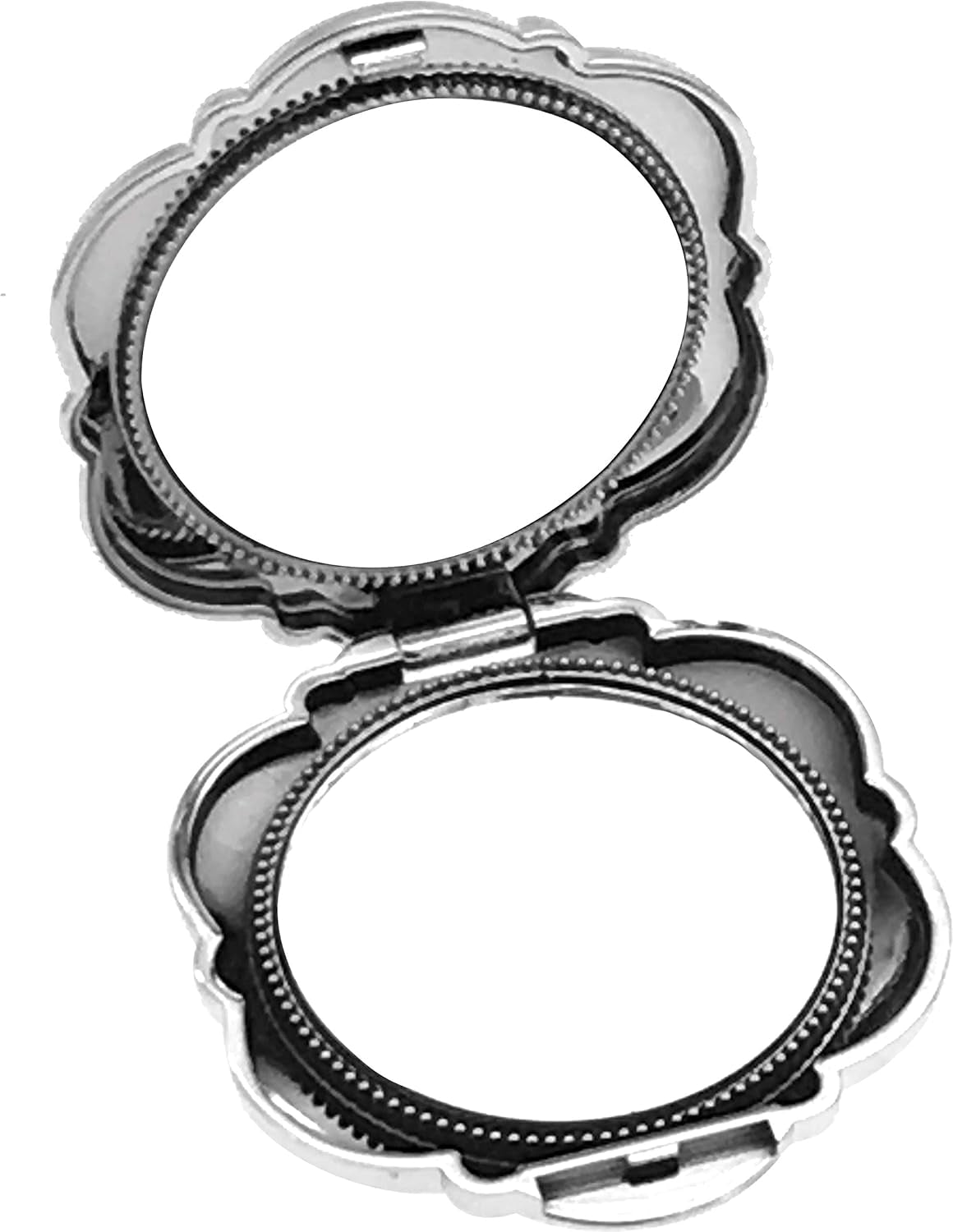 Folding Compact Mirror Rose Case Design Make-Up Travel 2 Sided Mirror 1X & 2X Magnifying (Rose Gold)