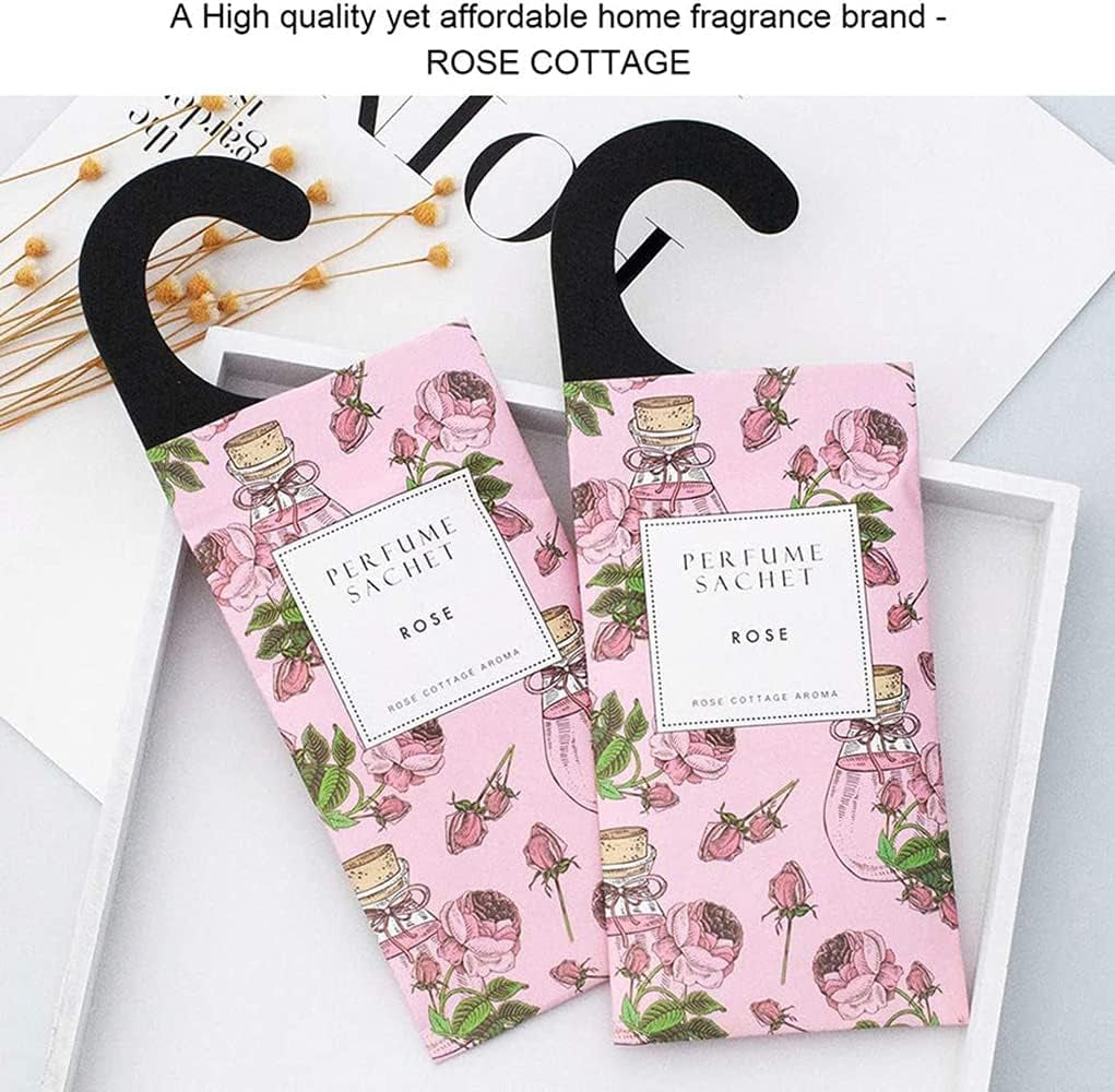 Rose Hanging Closet Deodorizer/Air Freshener (12pk/Long Lasting Scented Sachets)